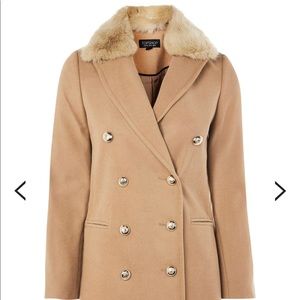 NWT TOPSHOP Nina Coat in Camel